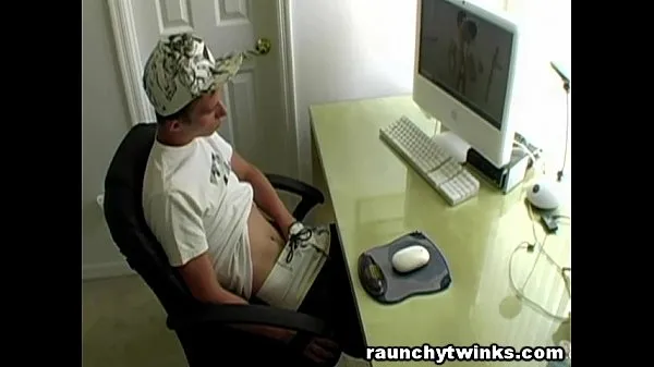 Big Cute blonde twink Caden watches gay porn new Videos