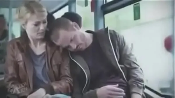 Big blonde m. by fake sleeper on bus new Videos