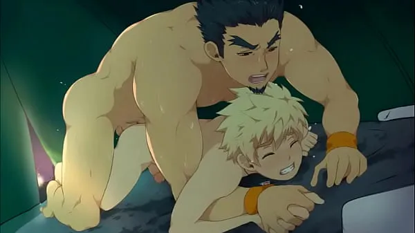 Anime blonde boy having fun with older man Video baharu besar