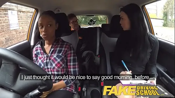 Big Fake Driving School busty black girl fails test with lesbian examiner new Videos