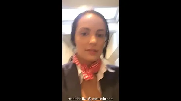 Flight attendant uses in-flight wifi to cam on camsoda Video mới lớn