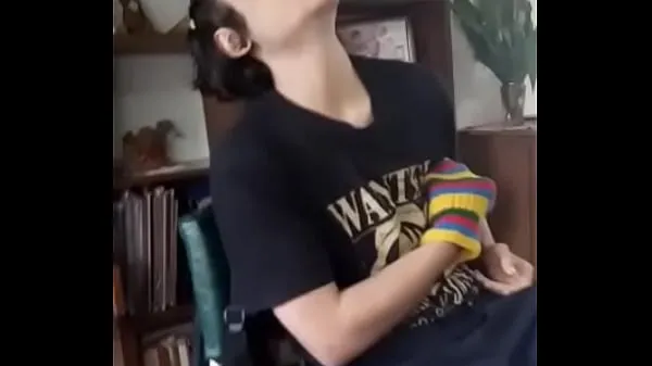 sexy school boy touching his nipples while playing guitar Video baharu besar