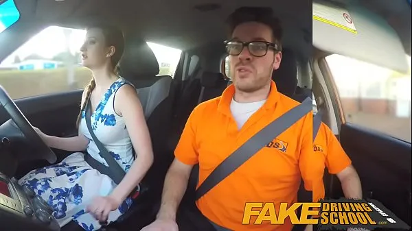 Grote Fake Driving School pink nipples big tits redhead kinky girl gets a facial nieuwe video's