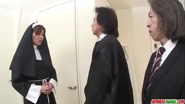 بڑے First hardcore experience for Japan nun, Hitomi Kanou نئے ویڈیوز
