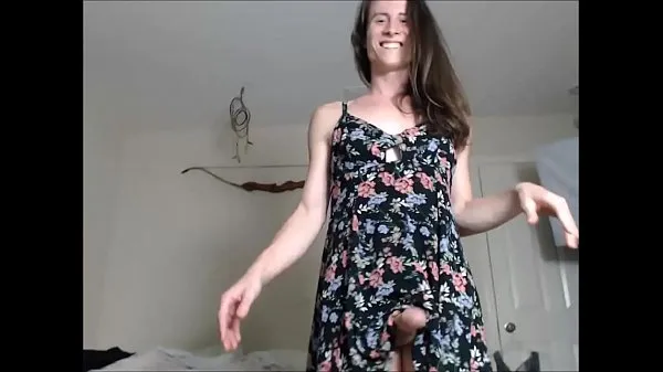 Big Shemale in a Floral Dress Showing You Her Pretty Cock new Videos