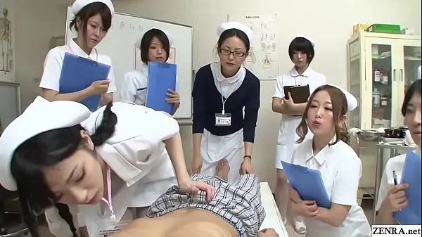 Big JAV nurses CFNM handjob blowjob demonstration Subtitled new Videos