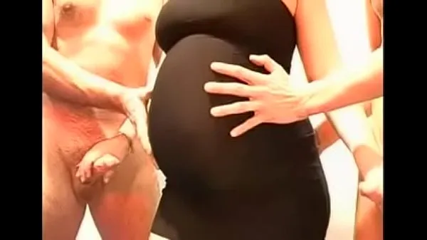 Grote Pregnant in black dress gangbang nieuwe video's