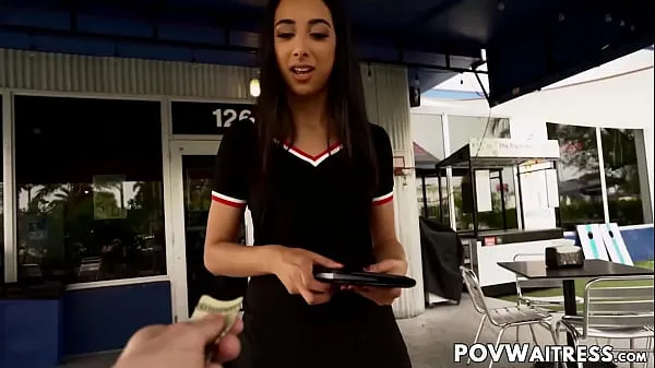 Bubble butt waitress Kiarra Kai POV fucked by customer Video baharu besar
