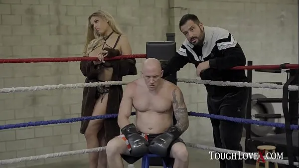 Store Priest boxing to win a hot busty blonde for a prize nye videoer