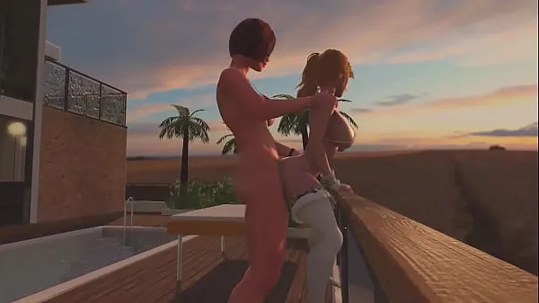 Redhead Shemale fucks Blonde Tranny - Anal Sex, 3D Futanari Cartoon Porno On the Sunset Video baharu besar