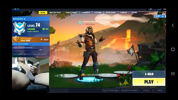 Big Naked gamer playing fortnite new Videos