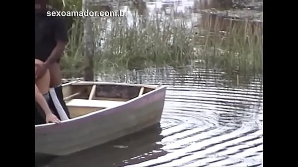 Hidden man records video of unfaithful wife moaning and having sex with gardener by canoe on the lake مقاطع فيديو جديدة كبيرة