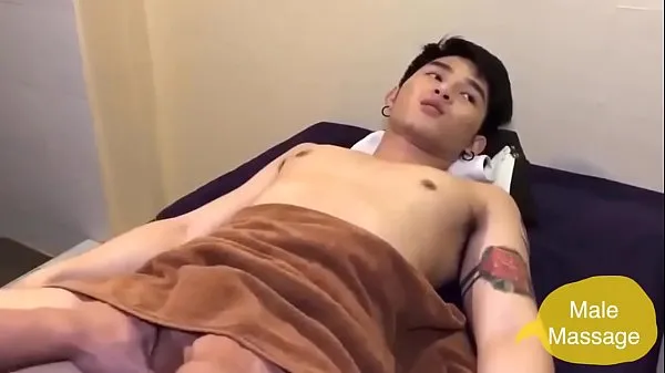 Grote cute Asian boy ball massage nieuwe video's