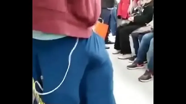 Male bulge in the subway - my God, what a dick Video baharu besar