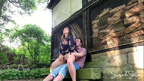 Outdoor sex at an abondand farm - she rides his dick pretty good Video baru yang besar