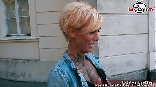 Büyük German blonde skinny tattoo Milf at EroCom Date Blinddate public pick up and POV fuck yeni Video