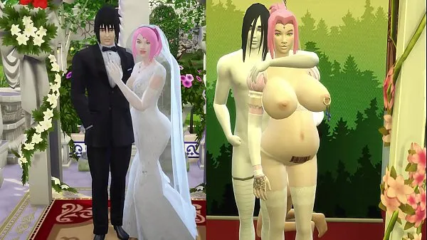 대규모 Sakura's Wedding Part 4 Naruto Hentai Obedient and Domesticated Wife Pregnant from their houses in front of her Cuckold and Sad Husband Netorare개의 새 동영상