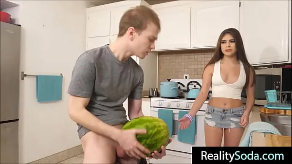 step Brother fucks stepsister instead of watermelon Video baru yang besar