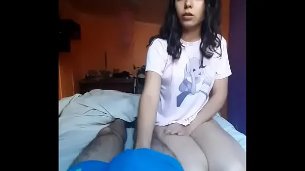 She with an Alice in Wonderland shirt comes over to give me a blowjob until she convinces me to put his penis in her vagina Video baharu besar