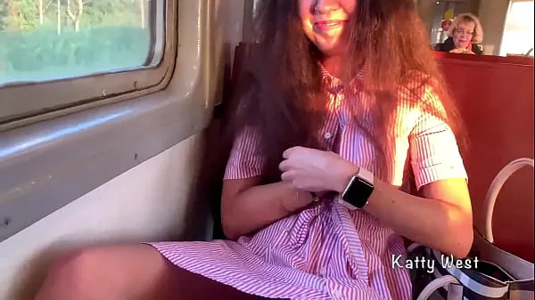 Μεγάλα the girl 18 yo showed her panties on the train and jerked off a dick to a stranger in public νέα βίντεο
