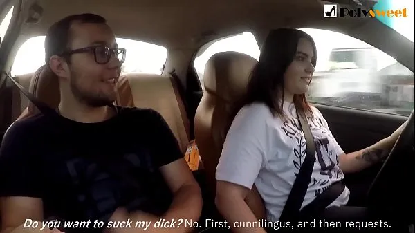 Big Girl jerks off a guy and masturbates herself while driving in public (talk new Videos