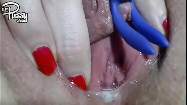Nagy Wet bubbling pussy close-up masturbation to orgasm, homemade új videók
