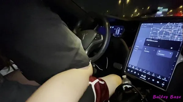 Sexy Cute Petite Teen Bailey Base fucks tinder date in his Tesla while driving - 4k Video baru yang besar