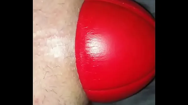 Velká Huge 12 cm wide Football in my Stretched Ass, watch it slide out up close nová videa