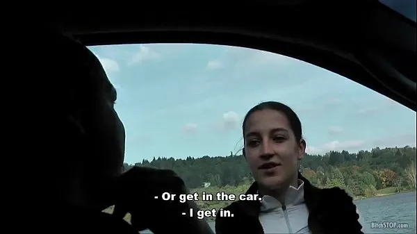 Stora Bitch STOP - Real Czech hitchhiker Lenka fucked nya videor