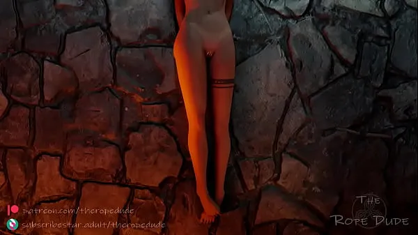 Lara Croft struggles in a cunnilingus with Tifa while beeing tied up [Lara's Capture part 3 TheRopeDude Video baharu besar