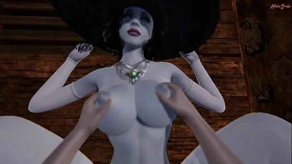 POV fucking the hot vampire milf Lady Dimitrescu in a sex dungeon. Resident Evil Village 3D Hentai Video baru yang besar
