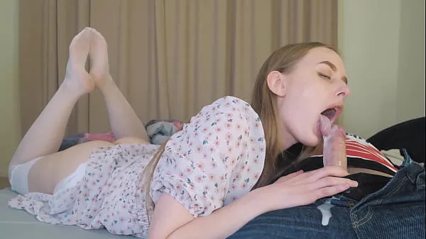Big step Daughter's Deepthroat Multiple Cumshot from StepDaddy - Cum in Mouth new Videos