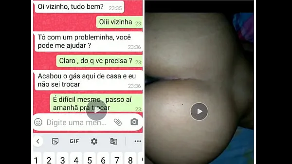 Stora Naughty neighbor asked to change the gas for whatsapp and ended up taking milk in bed (Naughty story nya videor