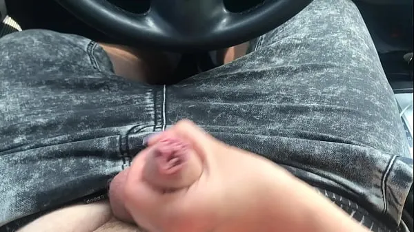 Drove to the village, she showed her tits in the car and jerked off to me Video baru yang besar