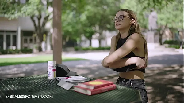 Big Studying outside with her see through outfit new Videos