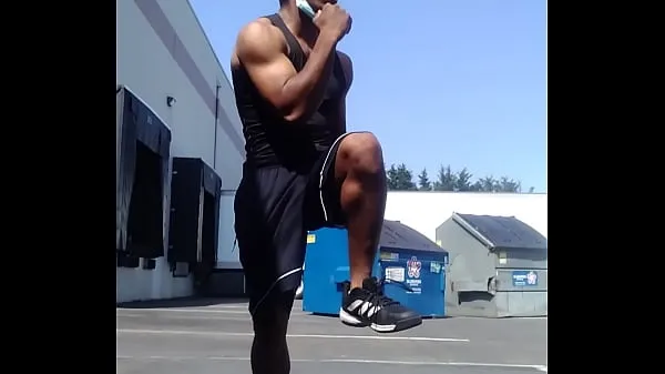 Big Thick cock black workout Spokane, work trip ,big balls gonna edge later for big cumshotmorning muscle bbc master outside showing off arms,and chest from seattle,wa-spokane new Videos