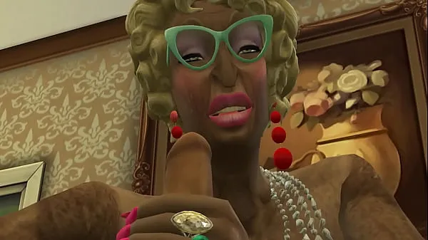 Büyük GRANNY TREAT 1 - Upper-class old ladies blowjob orgy - Sims 4 yeni Video