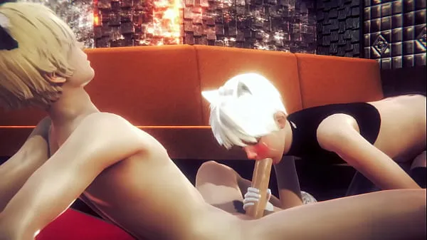 Big Yaoi Femboy - Alan Handjob and blowjob - Sissy Trap Crossdresser Anime Manga Japanese Asian Game Porn Gay new Videos