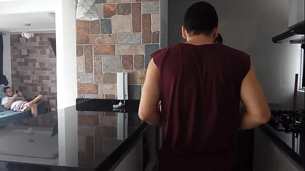 Big I fucked my friend's wife in his own kitchen while he was distracted on a call new Videos