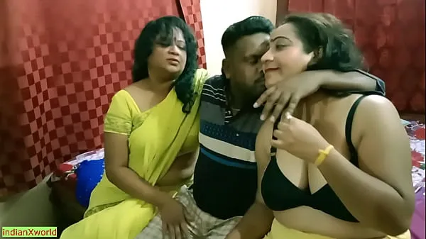 Big Indian Bengali boy getting scared to fuck two milf bhabhi !! Best erotic threesome sex new Videos