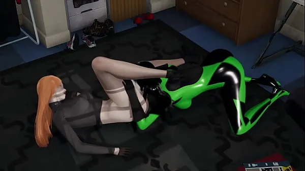 Grote Lesbian scene of Shego giving Kim possible cunnilingus [Bucle nieuwe video's