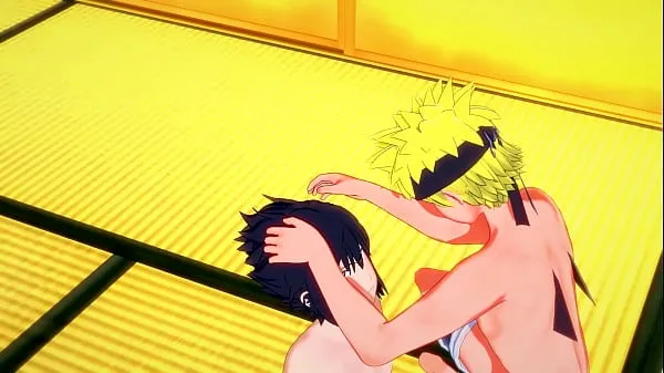 Veľké Naruto Yaoi - Naruto x Sasuke Blowjob and Footjob - Sissy crossdress Japanese Asian Manga Anime Game Porn Gay nové videá