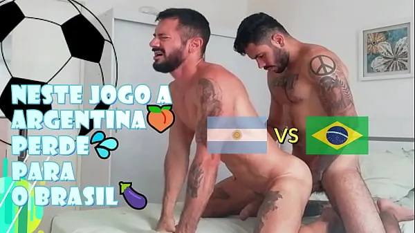 Departure the Argentine fanatic loses to Brazil - He cums in the Ass - With Alex Barcelona & Cassiofarias Video baharu besar