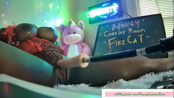 HONEY COSPLAY ROOM - FIRE CAT -- SexMachine Fucks so Good Video baharu besar