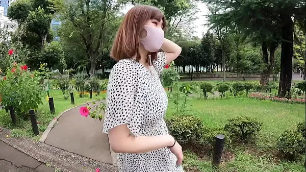 Mask de real amateur" 19 years old, F cup, 2nd round of vaginal cum shot in the first shooting of a country girl's life, complete first shooting, living in Kyushu, sports beauty with of basketball history, "personal shooting" original 174th shot Video baru yang besar