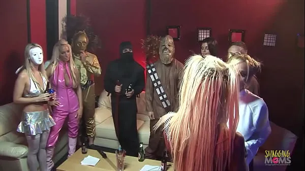 Big Busty blonde milf with enormous fake boobs and her friends are enjoying group sex during a costume party new Videos