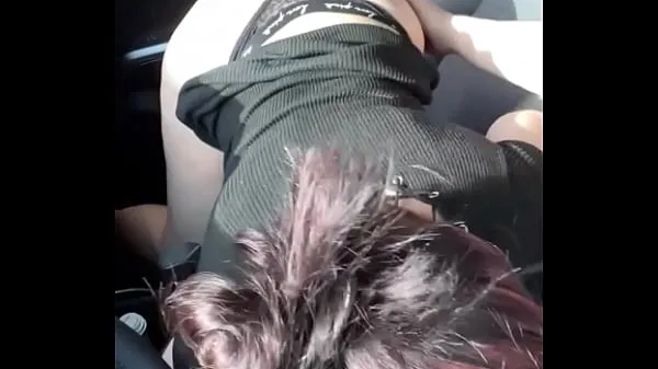 Big Thick white girl with an amazing ass sucks dick while her man is driving and then she takes a load of cum on her big booty after he fucks her on the side of the street new Videos