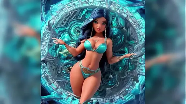 Sexy thick big booty etherial princesses with magic surrounded by energy Video baru yang besar