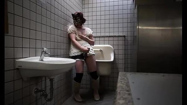 Grandes Crossdresser Japonês Ayumi Masturbação Banheiro Público 009 novos vídeos