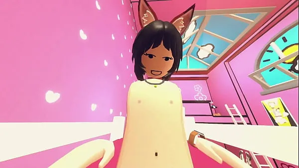 Horny Chinese kitty girl in Rec Room VR Game مقاطع فيديو جديدة كبيرة